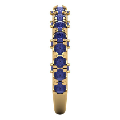 3.13 cttw Simulated Tanzanite Round Cut Yellow Gold Eternity Wedding Band