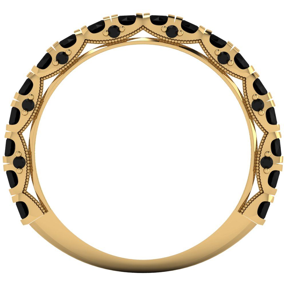 3.13 cttw Natural Onyx Round Cut Yellow Gold Eternity Wedding Band