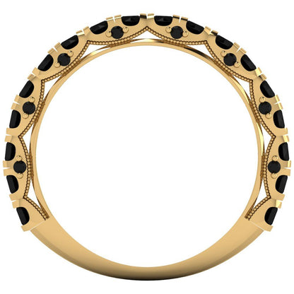 3.13 cttw Natural Onyx Round Cut Yellow Gold Eternity Wedding Band