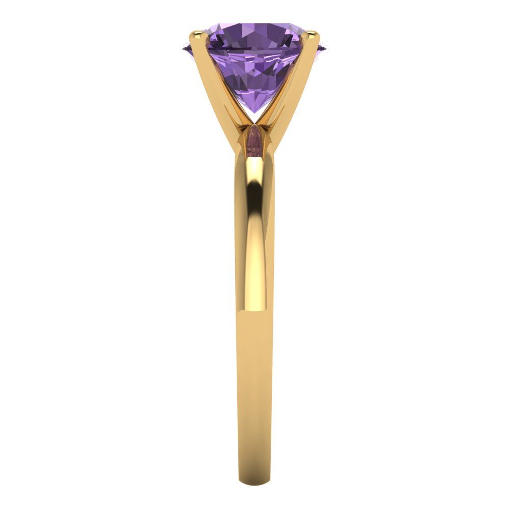 2 cttw Simulated Alexandrite Solitaire  Engagement Ring - Solid Gold (Round Cut,8.0mm)