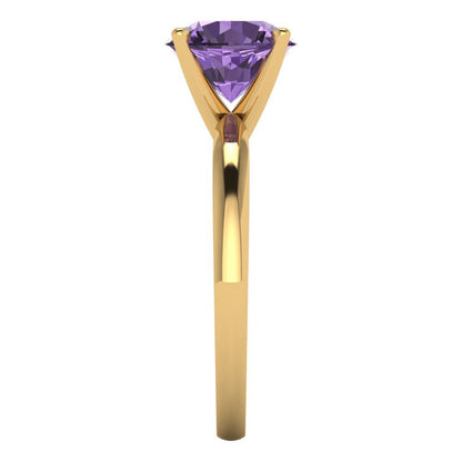 2 cttw Simulated Alexandrite Solitaire  Engagement Ring - Solid Gold (Round Cut,8.0mm)