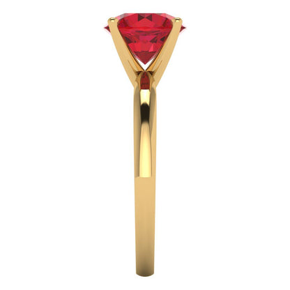 2 cttw Simulated Pink Tourmaline Solitaire  Engagement Ring - Solid Gold (Round Cut,8.0mm)