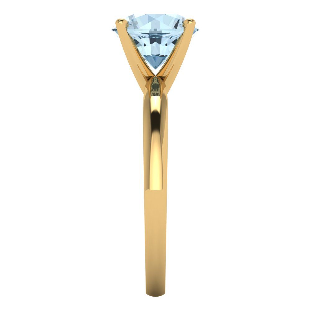 2 cttw Natural Sky Blue Topaz Solitaire  Engagement Ring - Solid Gold (Round Cut,8.0mm)