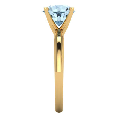 2 cttw Natural Sky Blue Topaz Solitaire  Engagement Ring - Solid Gold (Round Cut,8.0mm)