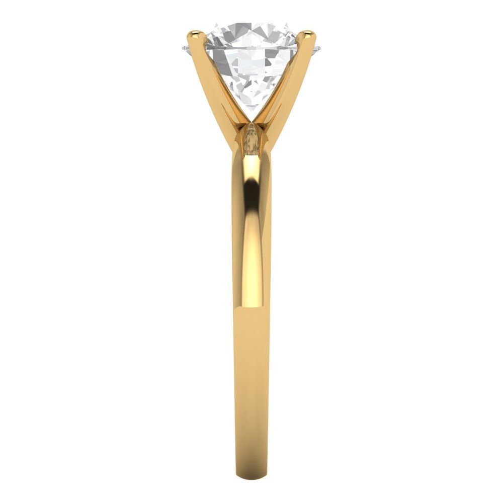 2.0 ct Brilliant Round Cut Natural Diamond Stone Clarity VS1-2 Color G-H Yellow Gold Solitaire Ring