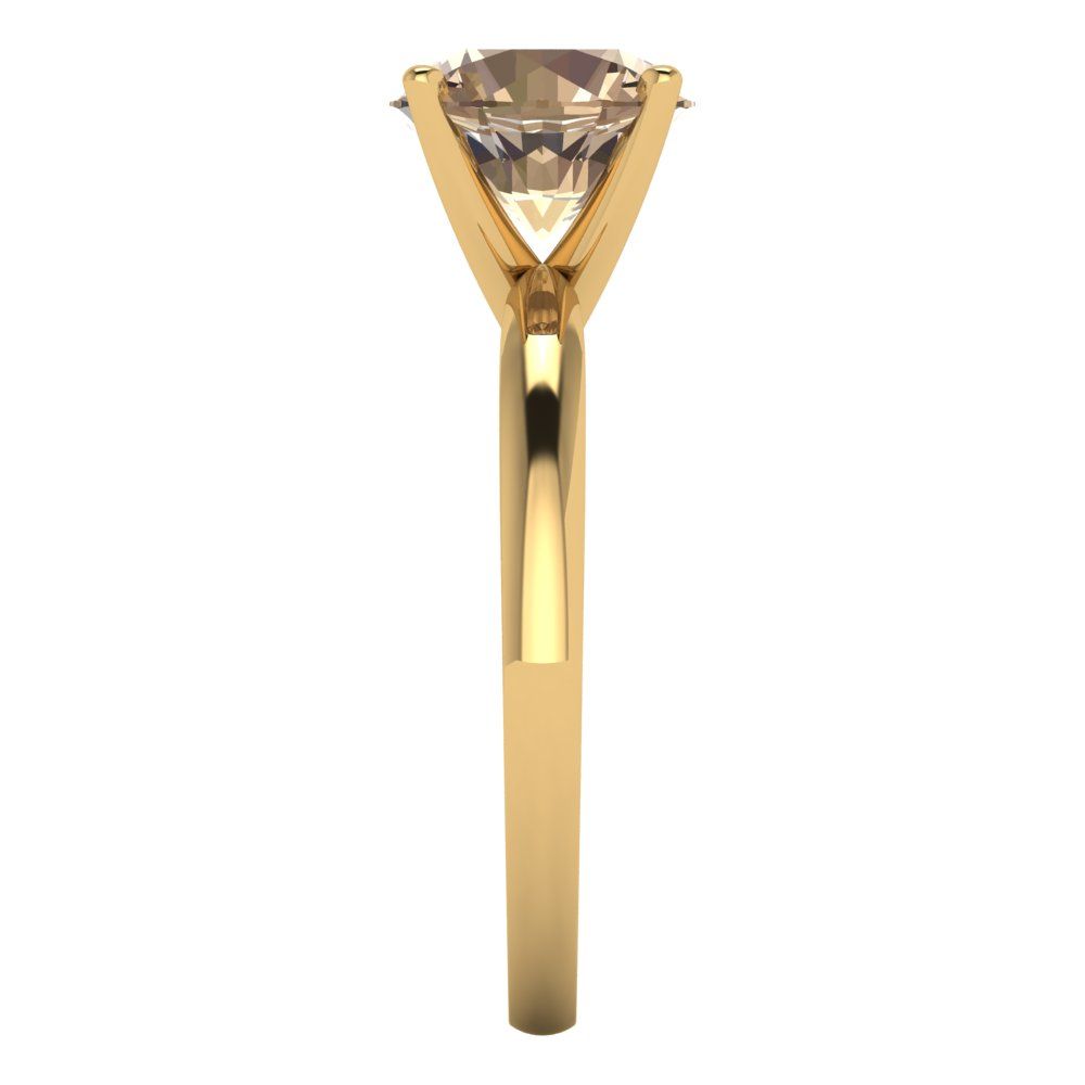 2 cttw Yellow Moissanite Solitaire  Engagement Ring - Solid Gold (Round Cut,8.0mm)