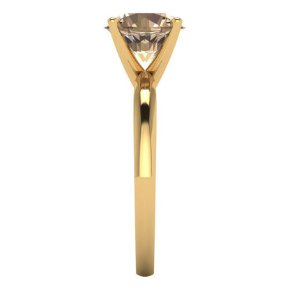 2 cttw Yellow Moissanite Solitaire  Engagement Ring - Solid Gold (Round Cut,8.0mm)