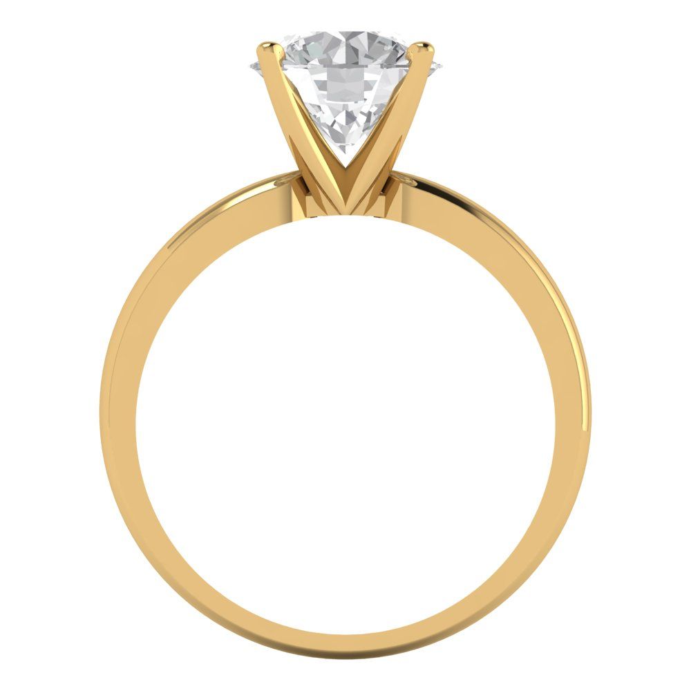 2.0 ct Brilliant Round Cut Natural Diamond Stone Clarity VS1-2 Color G-H Yellow Gold Solitaire Ring