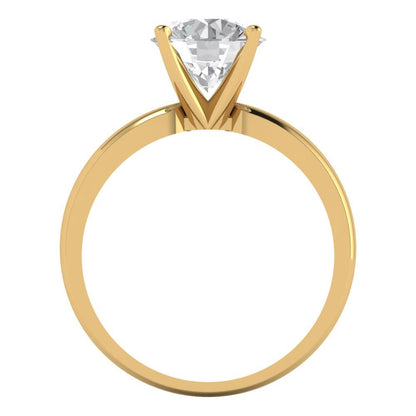 2.0 ct Brilliant Round Cut Natural Diamond Stone Clarity VS1-2 Color G-H Yellow Gold Solitaire Ring