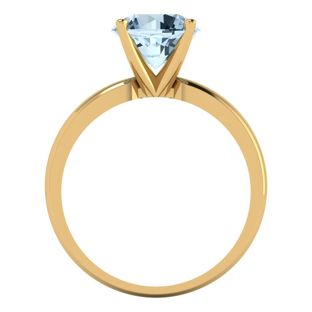2 cttw Natural Sky Blue Topaz Solitaire  Engagement Ring - Solid Gold (Round Cut,8.0mm)
