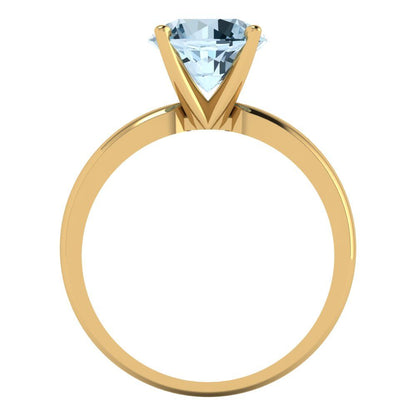 2 cttw Natural Sky Blue Topaz Solitaire  Engagement Ring - Solid Gold (Round Cut,8.0mm)