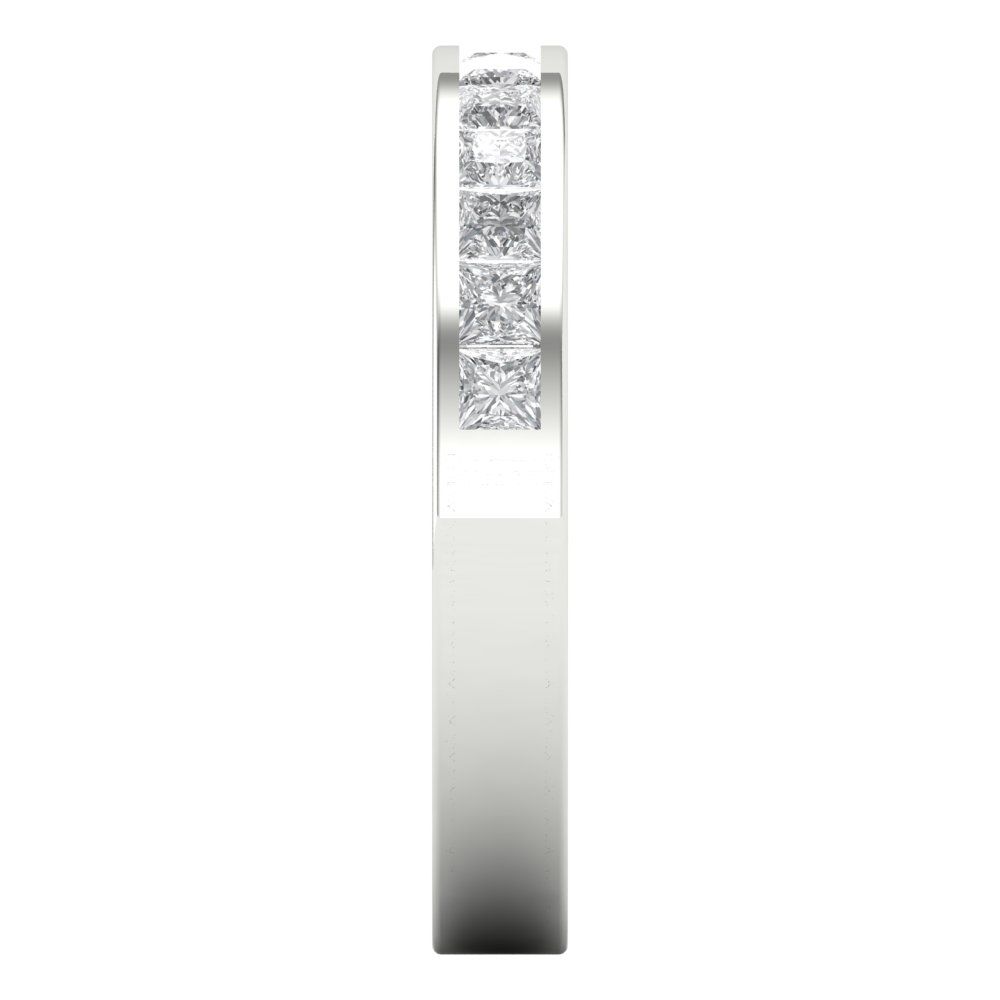 0.78 cttw Moissanite Princess Cut White Gold Eternity Wedding Band