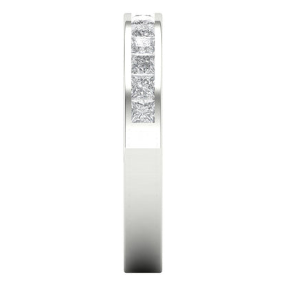 0.78 cttw White Sapphire Princess Cut White Gold Eternity Wedding Band