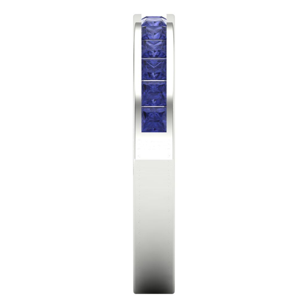 0.78 cttw Simulated Tanzanite Princess Cut White Gold Eternity Wedding Band