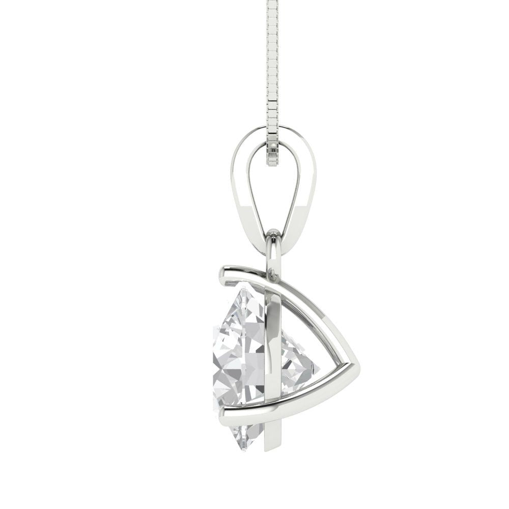 2cttw Round Cut Clear Gold-Plated 925 Silver Pendant and 18" Box-Chain Necklace