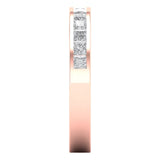 0.84 ct Brilliant Princess Cut Clear Simulated Diamond Stone Rose Gold Stackable Band