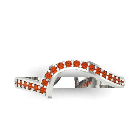 0.165 cttw Simulated Red Diamond Round Cut White Gold Eternity Wedding Band