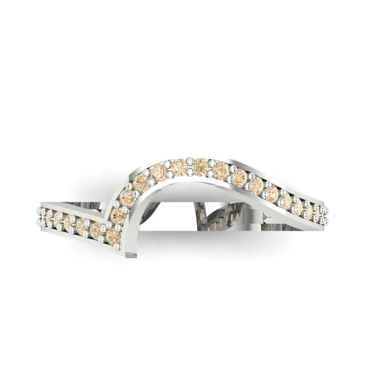 0.165 cttw Natural Morganite Round Cut White Gold Eternity Wedding Band