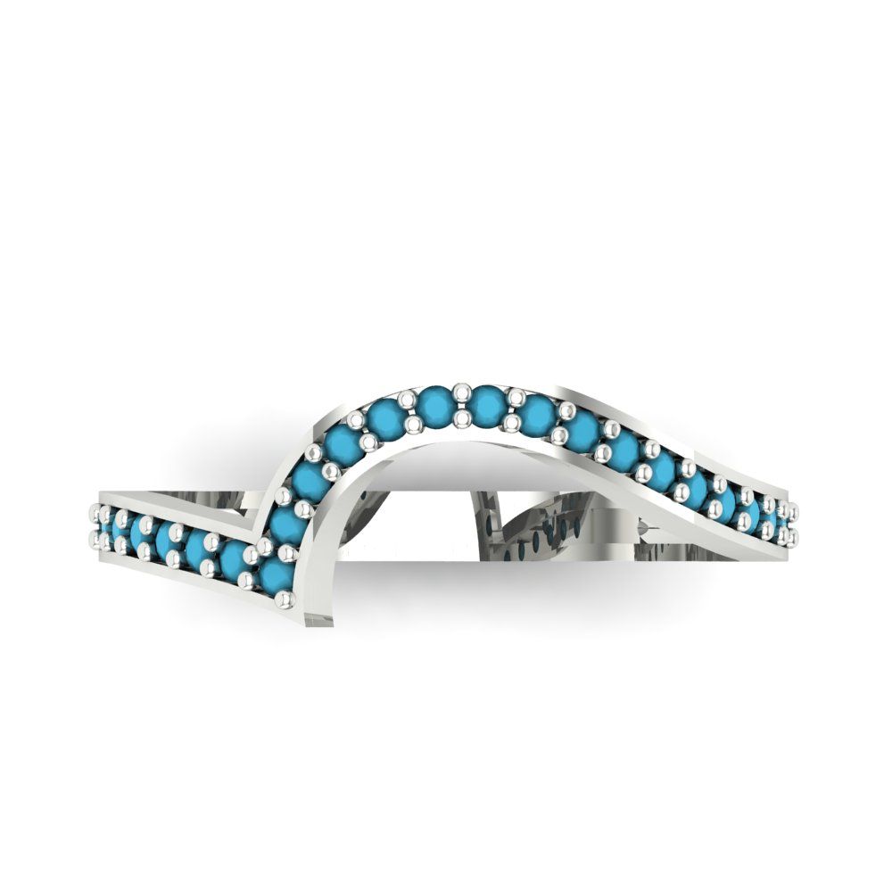 0.165 cttw Simulated Turquoise Round Cut White Gold Eternity Wedding Band