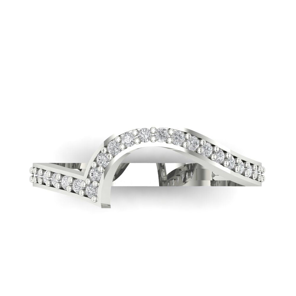 0.165 cttw White Sapphire Round Cut White Gold Eternity Wedding Band