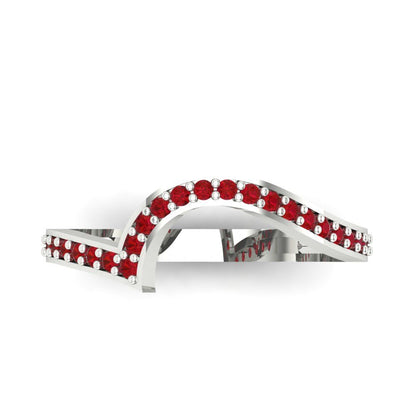 0.165 cttw Simulated Ruby Round Cut White Gold Eternity Wedding Band