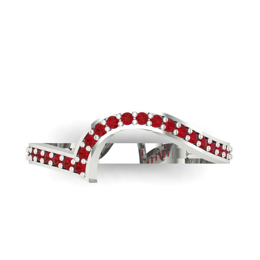 0.165 cttw Simulated Ruby Round Cut White Gold Eternity Wedding Band