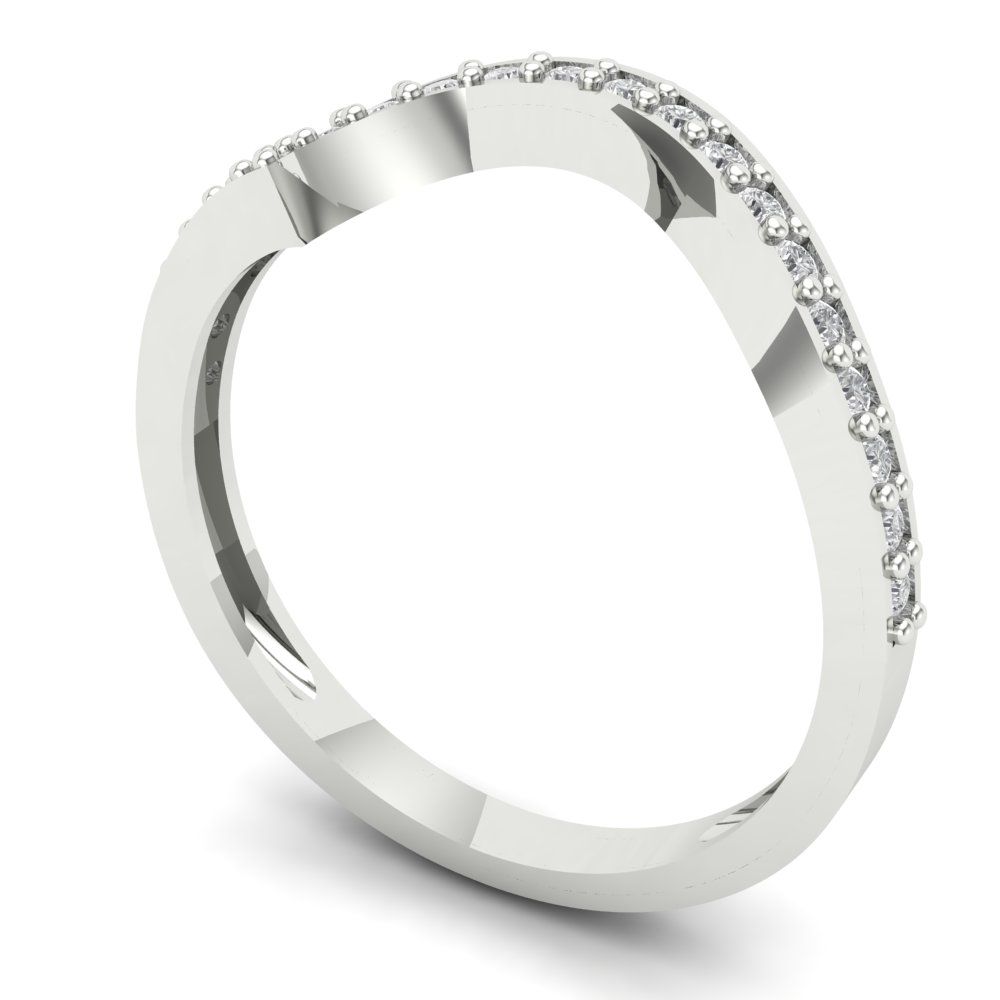 0.165 cttw Simulated Diamond Round Cut White Gold Eternity Wedding Band