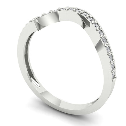 0.165 cttw Simulated Diamond Round Cut White Gold Eternity Wedding Band