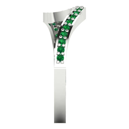 0.165 cttw Simulated Emerald Round Cut White Gold Eternity Wedding Band