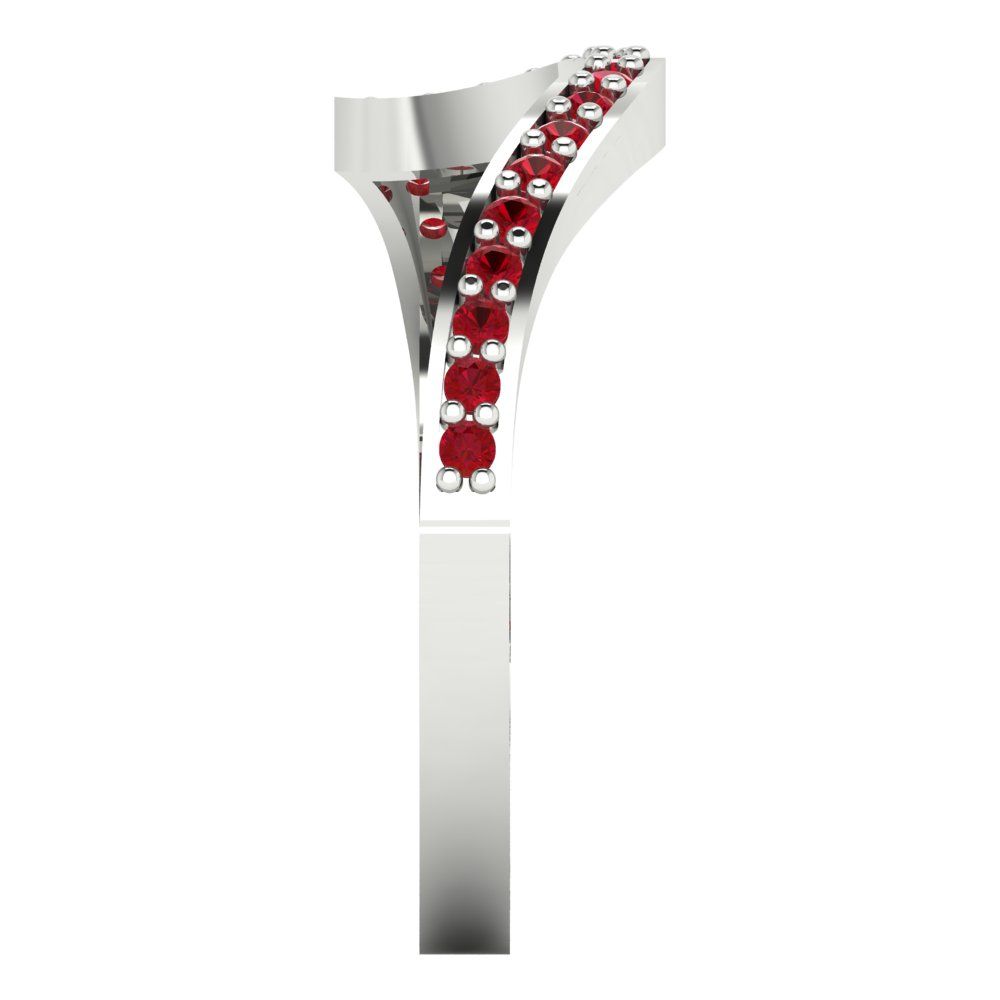 0.165 cttw Simulated Ruby Round Cut White Gold Eternity Wedding Band