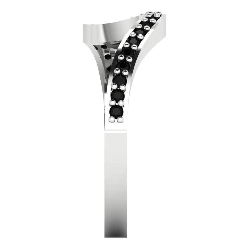 0.165 cttw Natural Onyx Round Cut White Gold Eternity Wedding Band