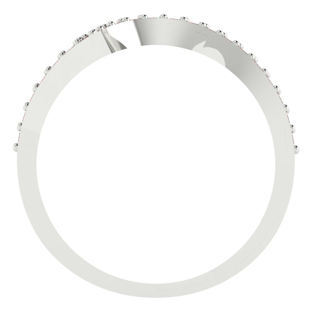 0.165 cttw Natural Garnet Round Cut White Gold Eternity Wedding Band