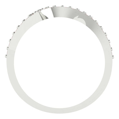 0.165 cttw Natural Garnet Round Cut White Gold Eternity Wedding Band