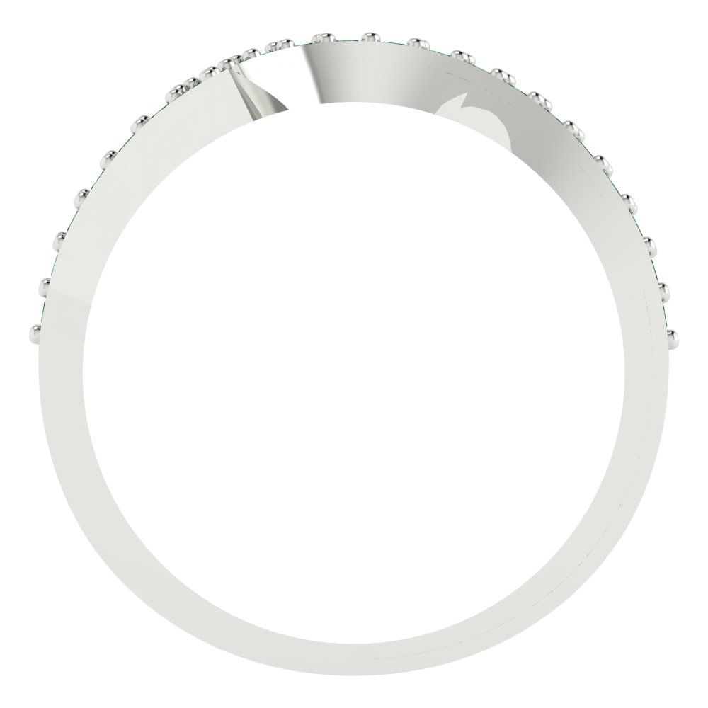 0.165 cttw Simulated Emerald Round Cut White Gold Eternity Wedding Band