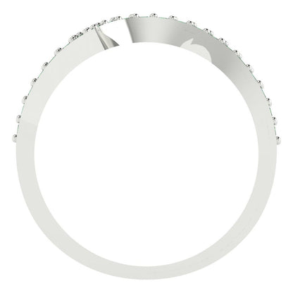 0.165 cttw Simulated Emerald Round Cut White Gold Eternity Wedding Band