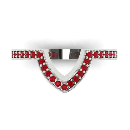0.1875 cttw Simulated Ruby Round Cut White Gold Eternity Wedding Band