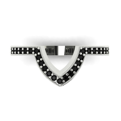 0.1875 cttw Natural Onyx Round Cut White Gold Eternity Wedding Band
