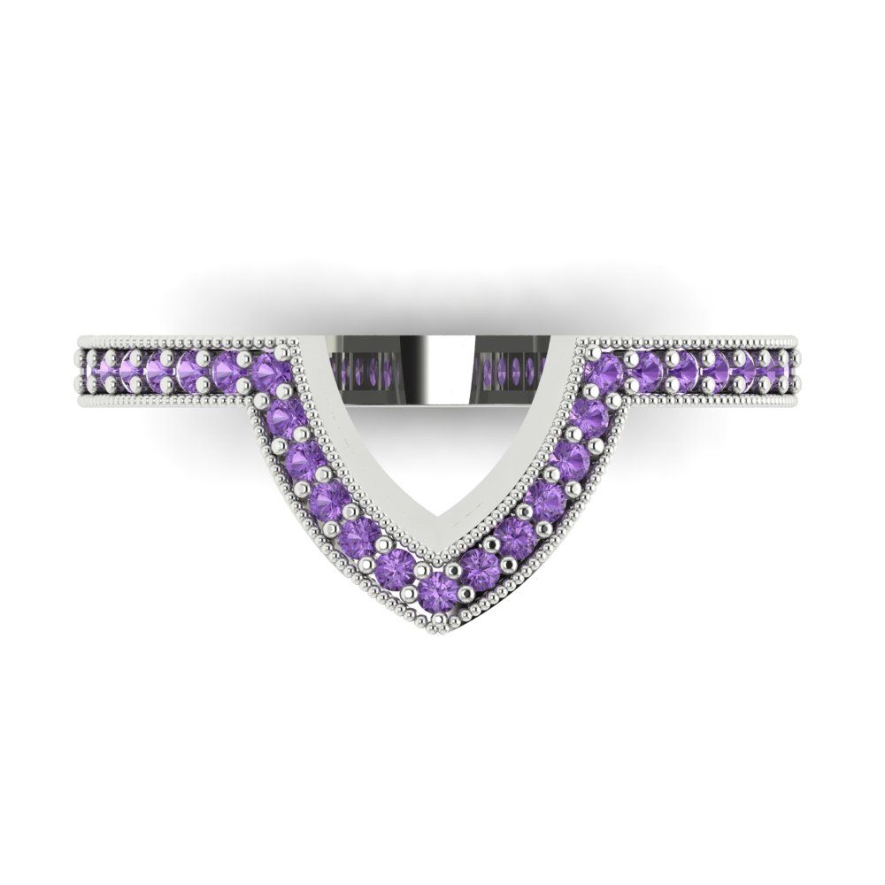 0.1875 cttw Simulated Alexandrite Round Cut White Gold Eternity Wedding Band