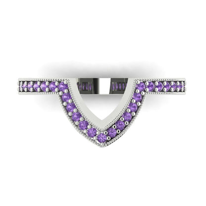 0.1875 cttw Simulated Alexandrite Round Cut White Gold Eternity Wedding Band