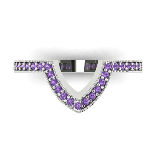 0.1875 cttw Simulated Alexandrite Round Cut White Gold Eternity Wedding Band