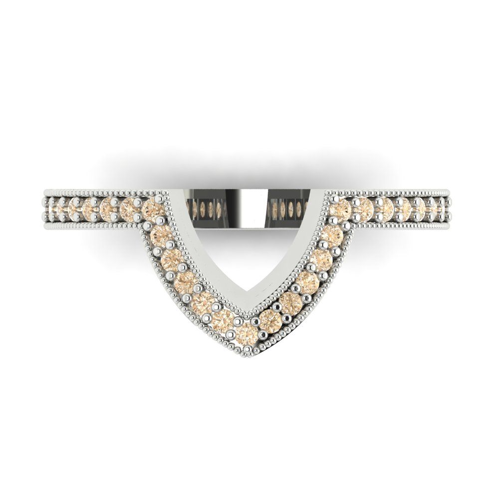 0.1875 cttw Natural Morganite Round Cut White Gold Eternity Wedding Band