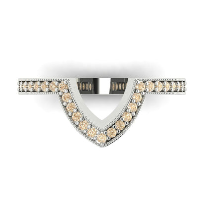 0.1875 cttw Natural Morganite Round Cut White Gold Eternity Wedding Band