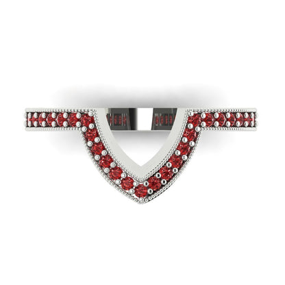 0.1875 cttw Natural Garnet Round Cut White Gold Eternity Wedding Band