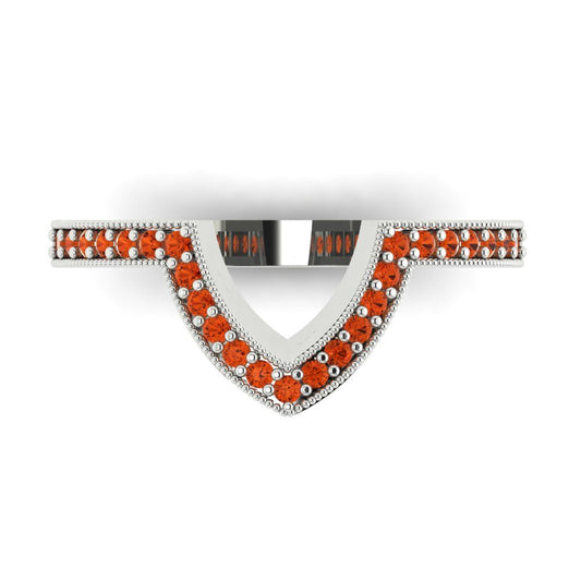 0.1875 cttw Simulated Red Diamond Round Cut White Gold Eternity Wedding Band