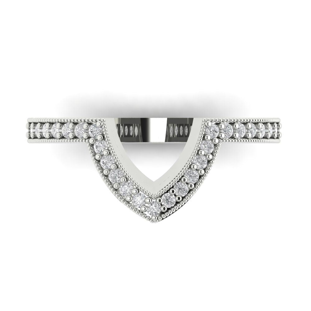 0.1875 cttw Moissanite Round Cut White Gold Eternity Wedding Band