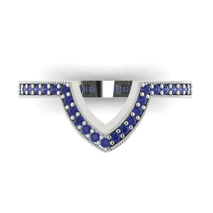 0.1875 cttw Simulated Tanzanite Round Cut White Gold Eternity Wedding Band