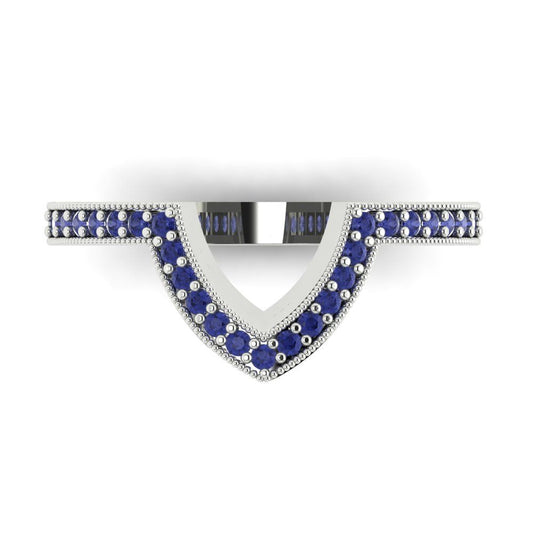 0.1875 cttw Simulated Tanzanite Round Cut White Gold Eternity Wedding Band