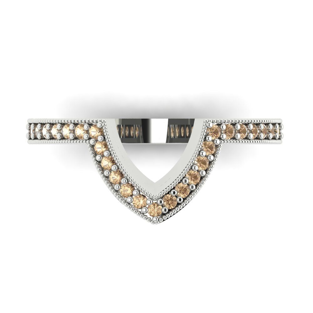 0.1875 cttw Yellow Moissanite Round Cut White Gold Eternity Wedding Band
