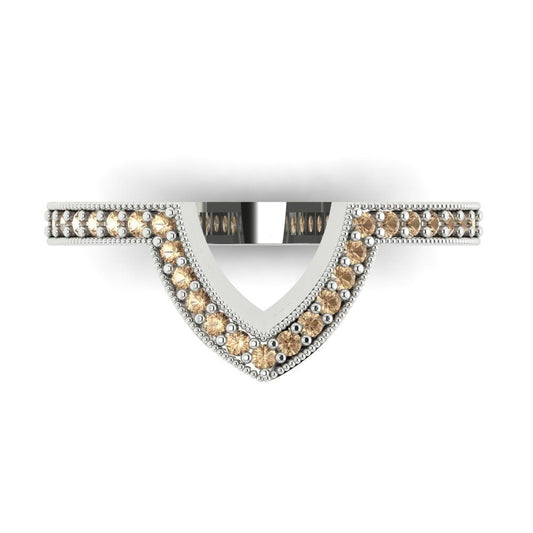 0.1875 cttw Yellow Moissanite Round Cut White Gold Eternity Wedding Band