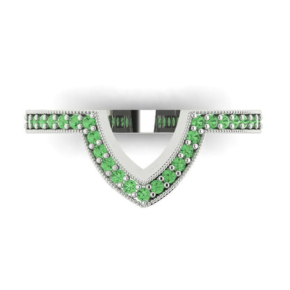 0.1875 cttw Simulated Green Diamond Round Cut White Gold Eternity Wedding Band